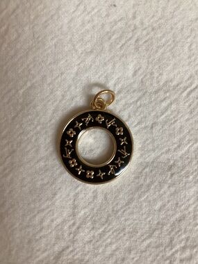 Gold and Black Circular Pendant Charm - Designer Style